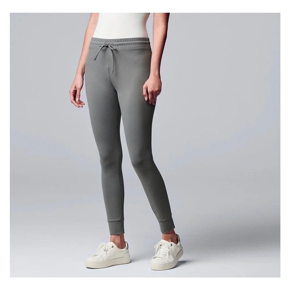 Simply Vera Vera Wang Womens High Rise Grey Legging Slim Skinny Jogger Small NEW